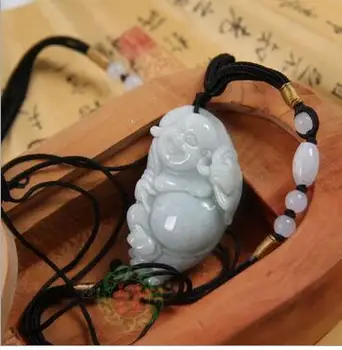 

Parent-child outfit pendant Pure manual rough stone carving style charm women children laughing Buddha pendant necklace