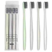 Y&W&F 4 шт./компл. мягкий Зубная щётка гигиена полости рта Пластик ручка уголь Зубная щётка сплошной Цвет Портативный пара Зубная щётка