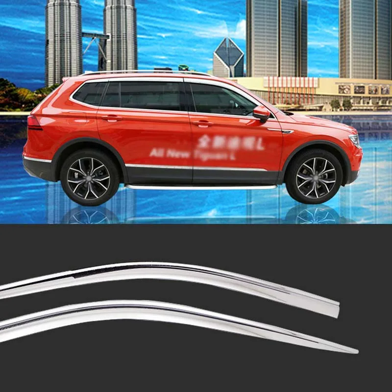 1 Set Brand New Chrome Side Vent Sun Shade Window Visors Rain Guard Deflectors For VW Tiguan L 2017-2018