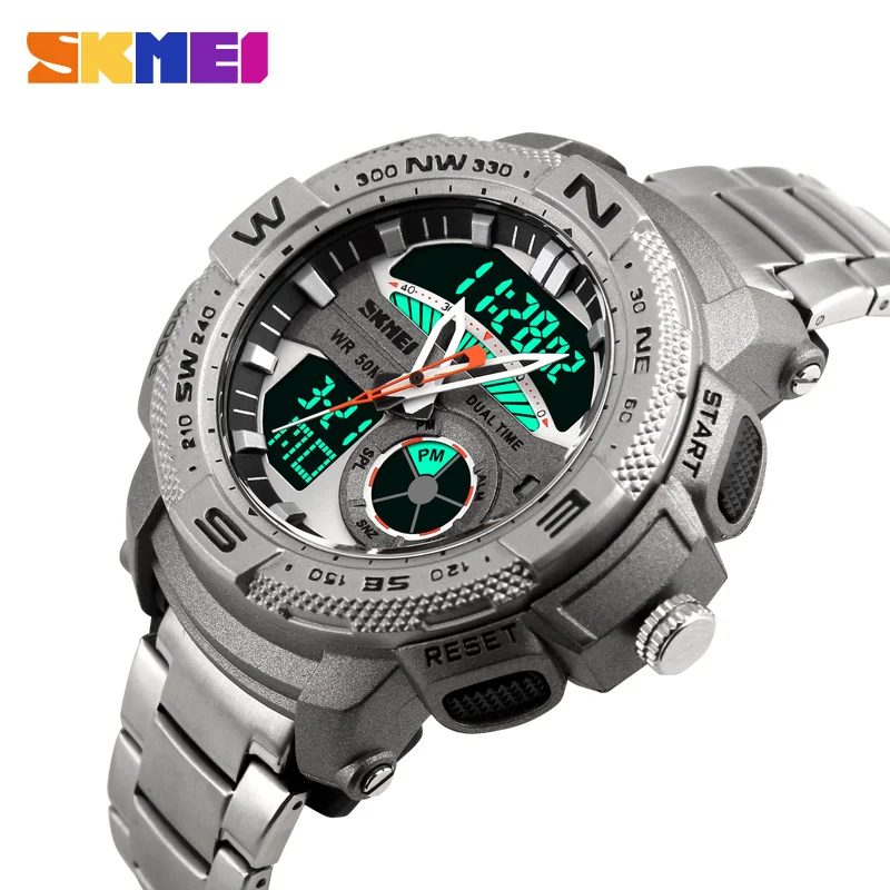 

SKMEI 1121 Dual Display Outdoor Sports Watches Men Fashion Waterproof Military Wristwatches Fitness Electronic Watch Relogio