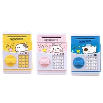 

Saving Box Cartoon Pattern Bank Safe ATM Bank Music Money Box Electronic bank Cat Paper Money Cash Coin Bank