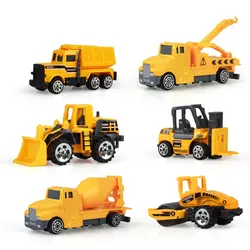 6 шт./компл. мини сплава инженерных автомобилей трактор игрушка самосвал игрушечная классическая модель подарок для мальчика