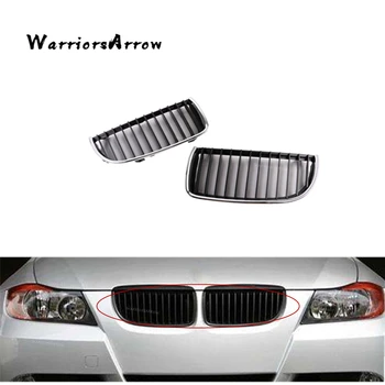 

WarriorsArrow Pair L+R Chrome Black Front Upper Grill For BMW E90 3 Series 325i 328i 330i 335i 2006-2009 51137120007 51137120008