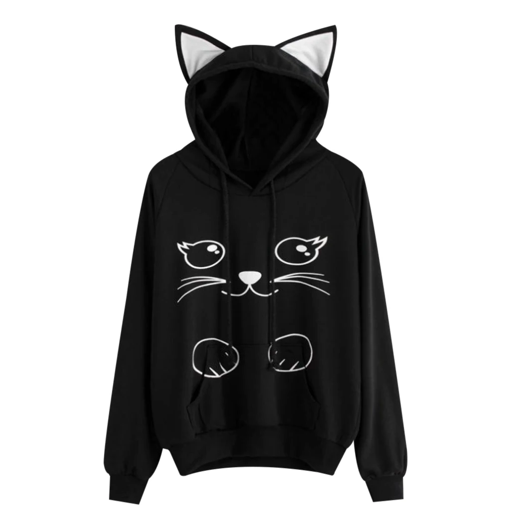 New Spring Autumn Hooded Coat Women Jacket With Cat Ear Hat