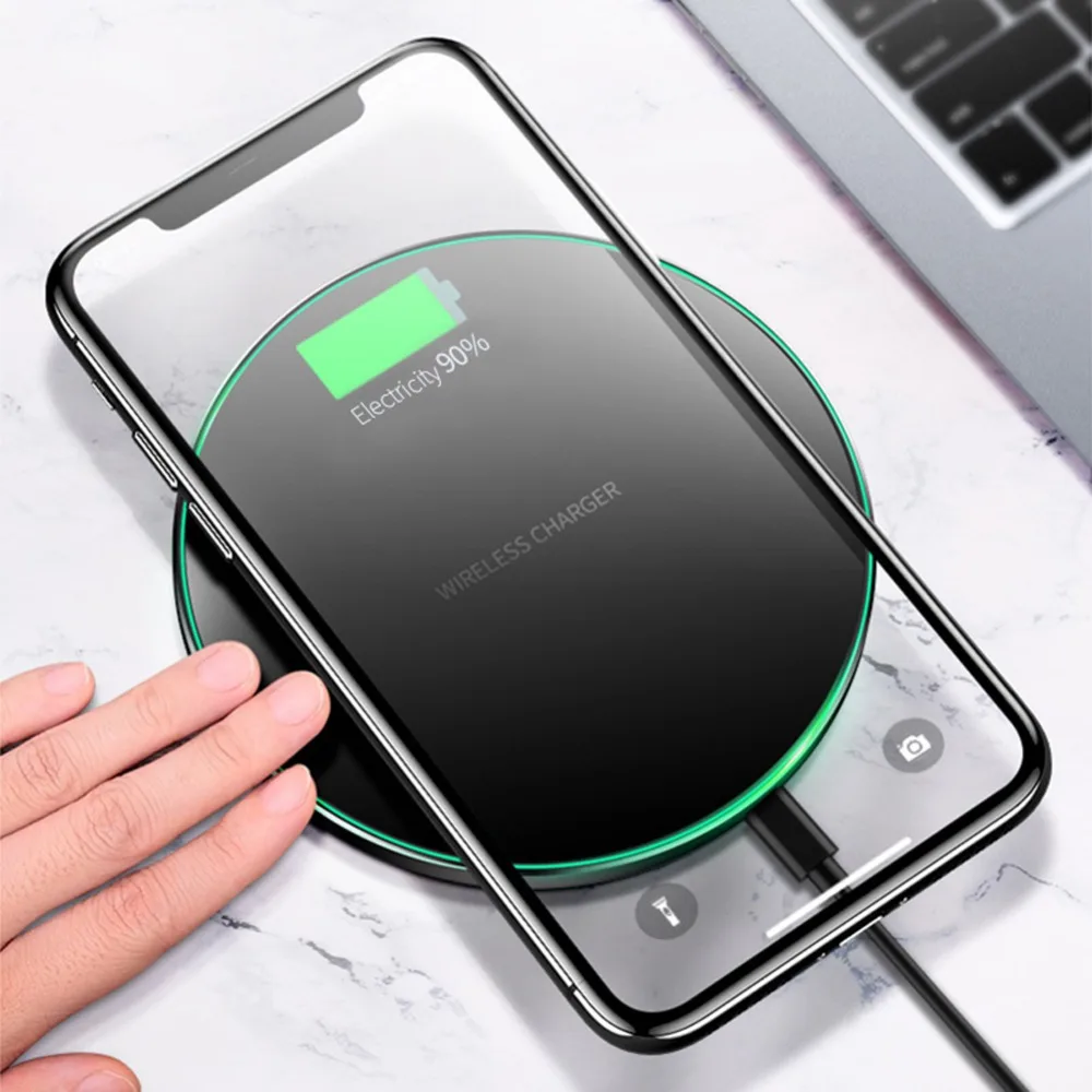 

QAQFIT Q21 Qi Wireless Charger for iPhone X XS MAS XR 8 Visible Fast Wireless Charging for Samsung Galaxy S9 S8 Note 8 Xiaomi