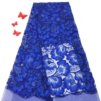 

Beautiful French Nigerian Lace Fabric High Quality Embroidered Tulle African Laces Fabric For Wedding Dress