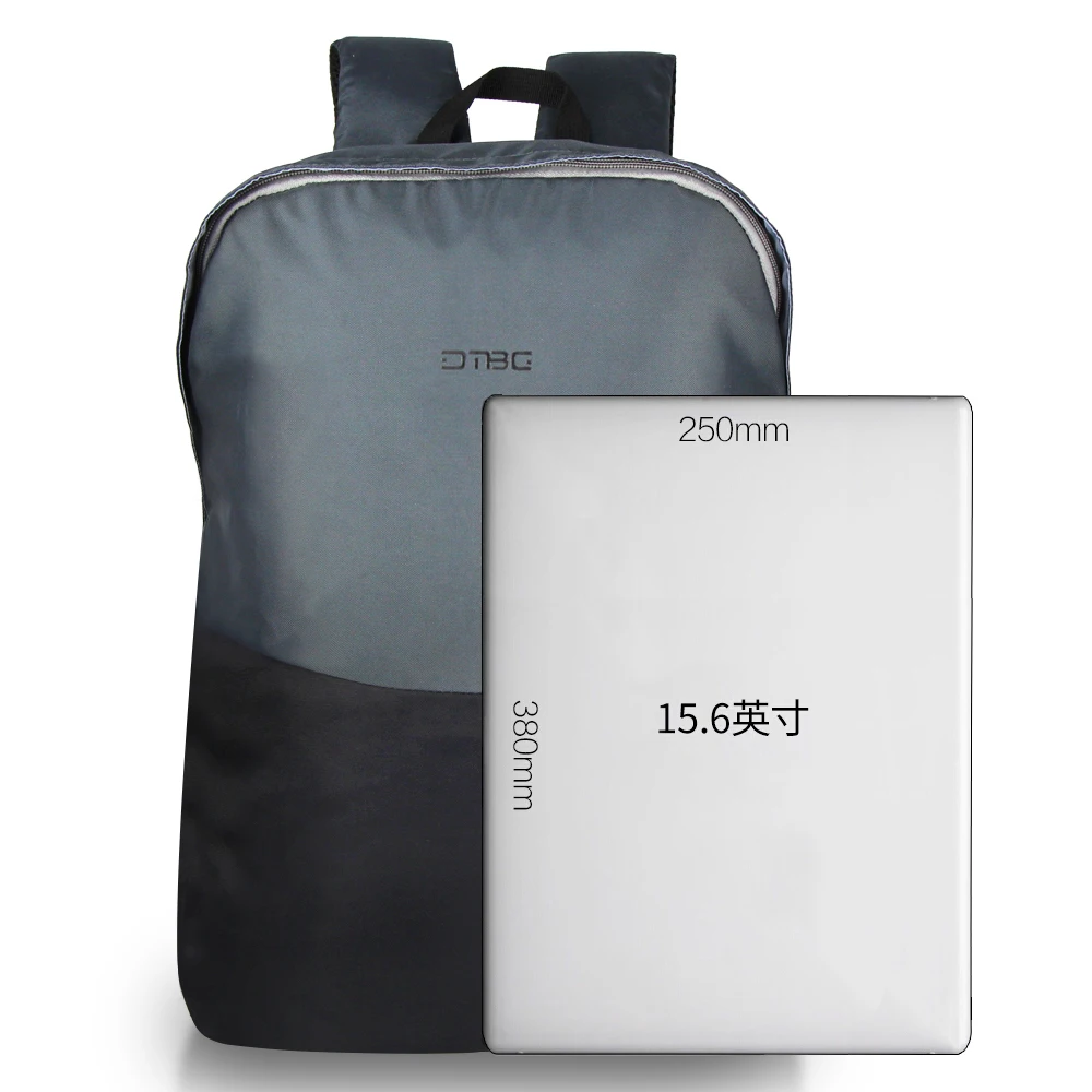 

DTBG Fordable Backpacks Black Gray Patchwork Simple Ultra-thin School Bags Slim Plecak Anti Theft Travel Bagpack Rugzak Mochla
