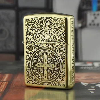 

Free shipping lighters on three sides of pure copper carved armor kang machine hell detective Constantine oil