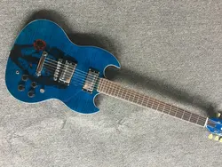 Sg высококачественные гитарные, синий цвет электрогитары ручка с клена топ все цвета, реальные фотографии, бесплатная доставка