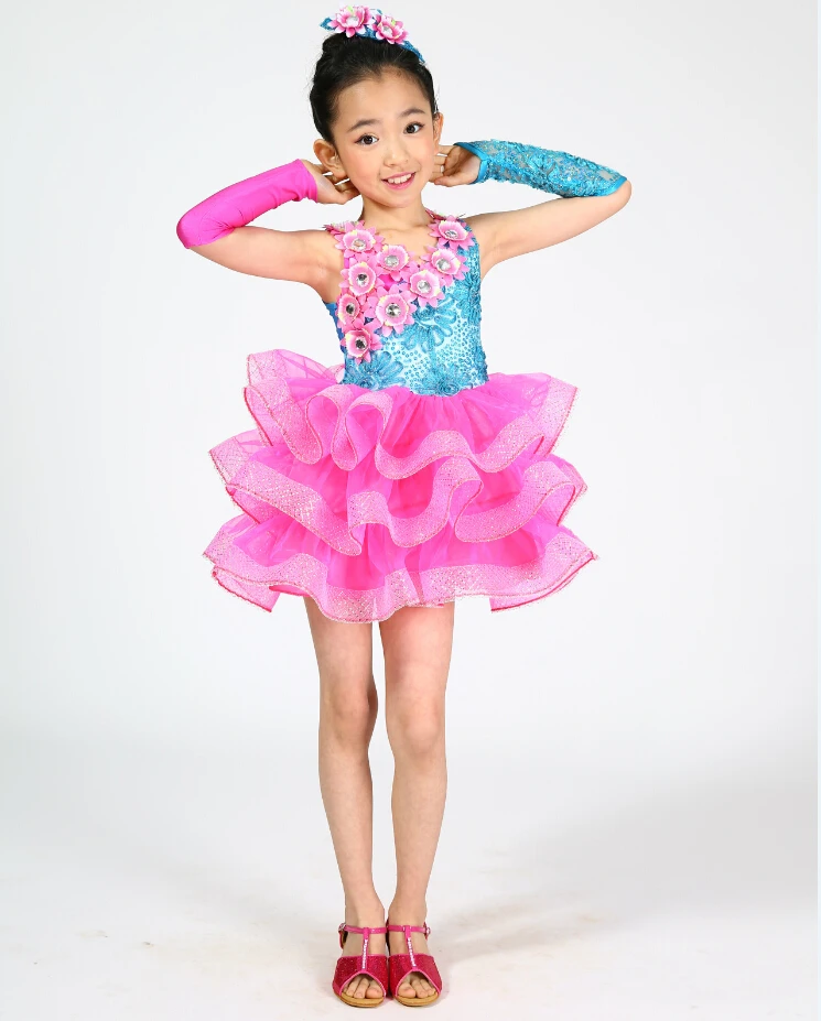 2016 New Rose/Yellow Girl Ballet Tutu Gymnastic Leotard Dance Dress