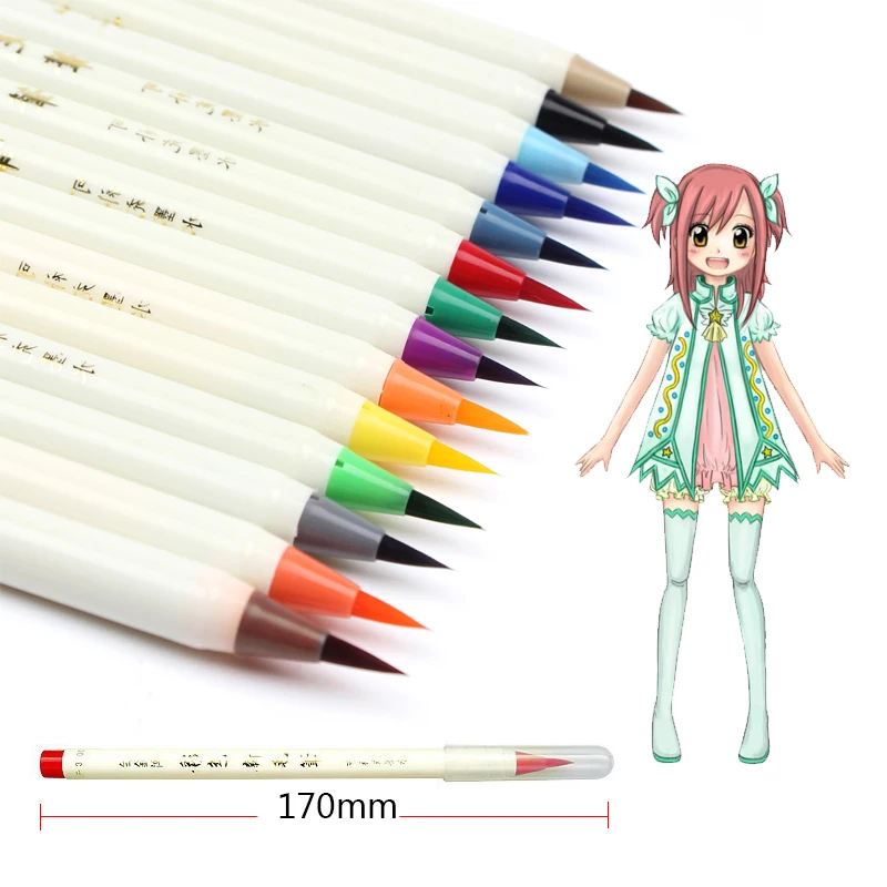 Platinum 14/20 colors watercolor brush marker pen manga watercolor brush pen soft brush markers