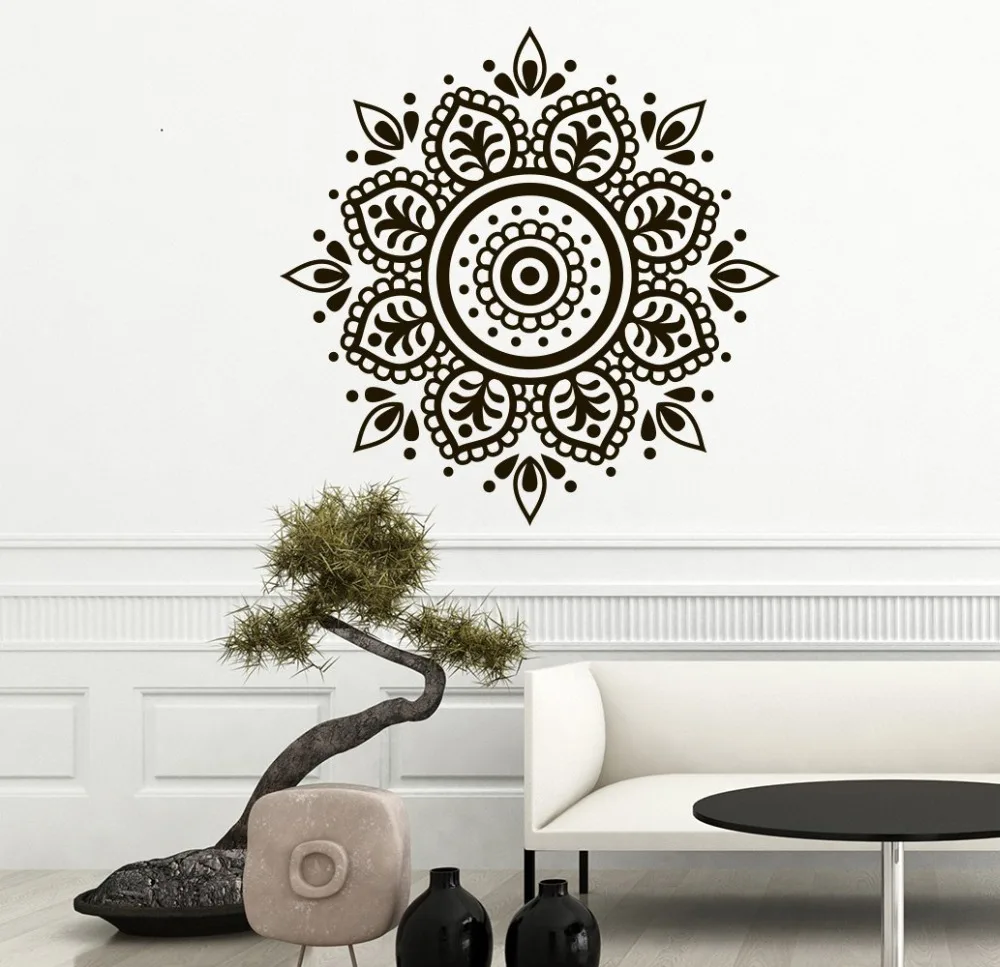 

Yoga Studio Wall Sticker Mandala Flower Wallpaper Bedroom Living Room Sticker on wall morden decor Moroccan Pattern Lotus NY-281
