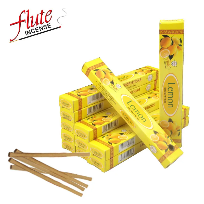 

FLUTE 120 Sticks/Pack Lemon Fragrance Drawer Incense ( Dhoop ) from Indian Natural Hand Rolled Aromatic Sachet For Antiseptic