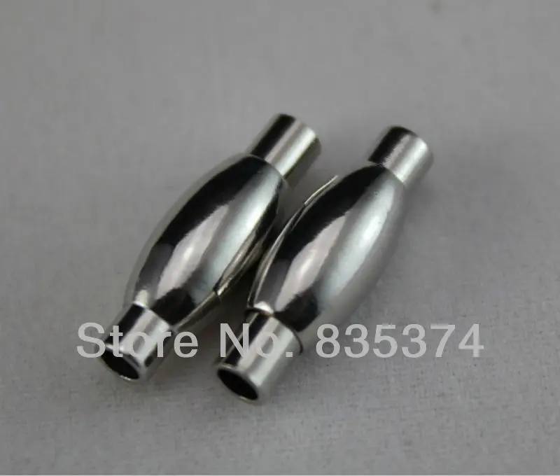 

50 Sets Imitation Rhodium Plated Magnetic Clasps 20x7mm Inner Hole 3mm