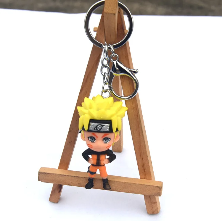 

2019 3D Anime Figure Pokemon Go Keychain PVC Cartoon Pocket Monsters Pikachu Naruto Pendant Key Chain Key Ring Kids Key Ring