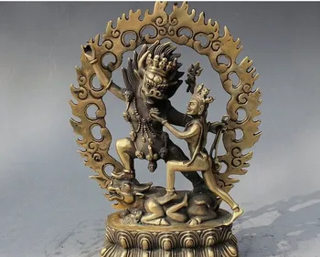

YM 321 Tibet Tibetan Buddhism Bronze Vajrapani Exorcism Hayagriva Hevajra Buddha Statue