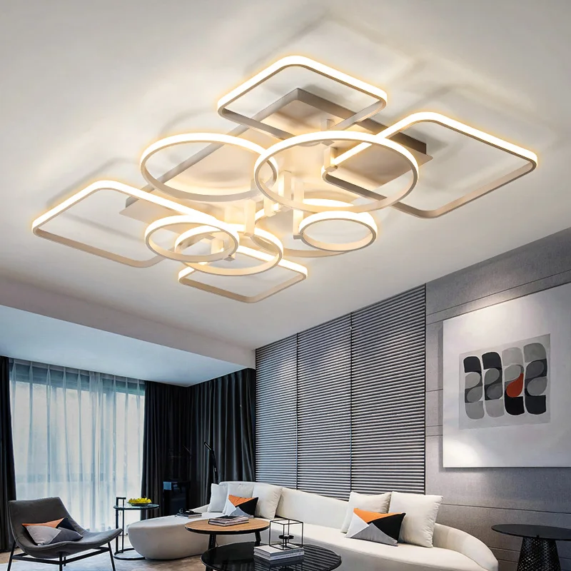 

white Modern led Chandeliers lamp for Bedroom Living room surface mount luminaria de teto Home Lighting plafonnier fixture