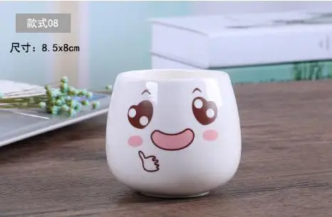 Керамический мультфильм Экспрессия цветочный горшок для суккулента проницаемые керамические зеленые горшки для растений гостиной офиса украшения сада - Цвет: 08