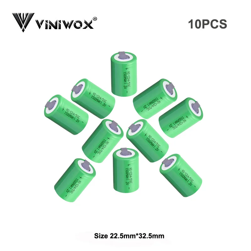 

1.2V 1500mAh 4/5SC Ni-CD Rechargeable Batteries for Subc NICD Accumulator Electric Flashlight Power Bank Power Tool Battery Cell