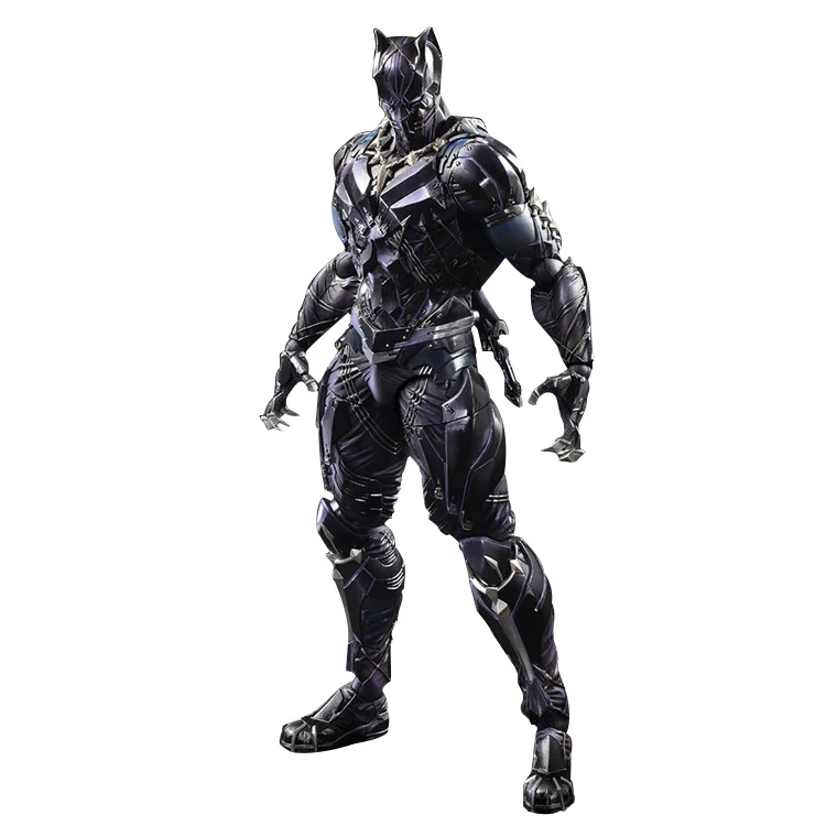 

26CM Captain America Action Figure Black Panther Play Arts Kai PVC Figure Toys Anime Movie Civil War Black Panther Model PA31