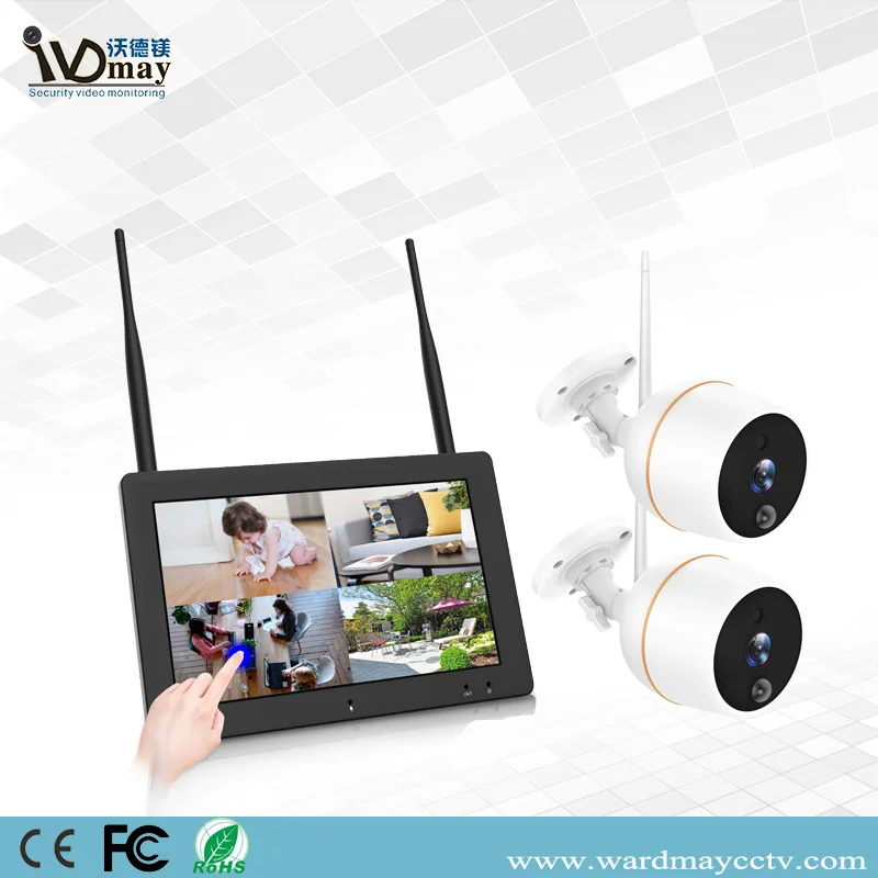 

2MP APPWifi Camera Wireless NVR Surveillance Kit CCTV System Video Security Outdoor SD Card Two Way Audio System 7" Touch Screen