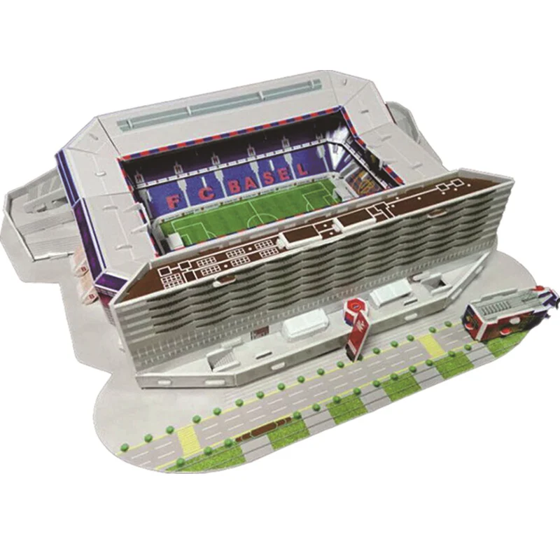 Классический пазл ModelsSt. Jakob-Park station FC Basel 1893 RU футбольные стадионы DIY кирпичные игрушки масштабные наборы бумажный конкурс - Цвет: Have original box