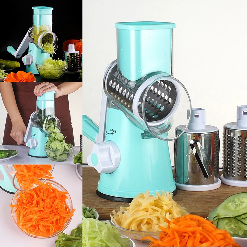 New Manual Vegetable Cutter Slicer Kitchen Accessories Multifunctional Round Mandoline Slicer Potato Cheese Kitchen Gadgets