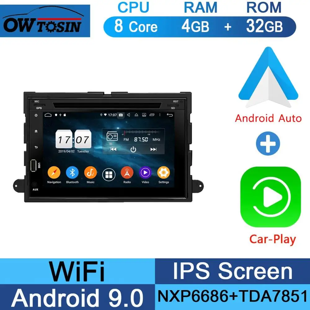 " ips 1024*600 8 ядерный 4G+ 64G Android 9,0 автомобильный dvd-плеер для Ford F150 Mustang Expedition Explorer Fusion 2006 2007-2009 радио - Цвет: 32G CarPlay Android