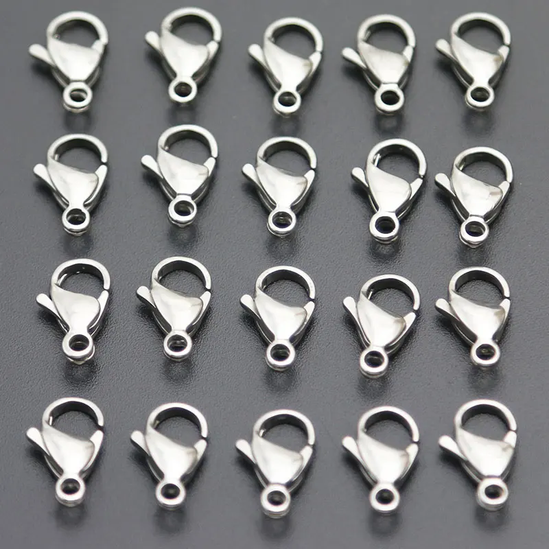 Ювелирные аксессуары 316 из нержавеющей стали серебряные застежки-карабины для изготовления крючков для ожерелья с кольцом-Омаром