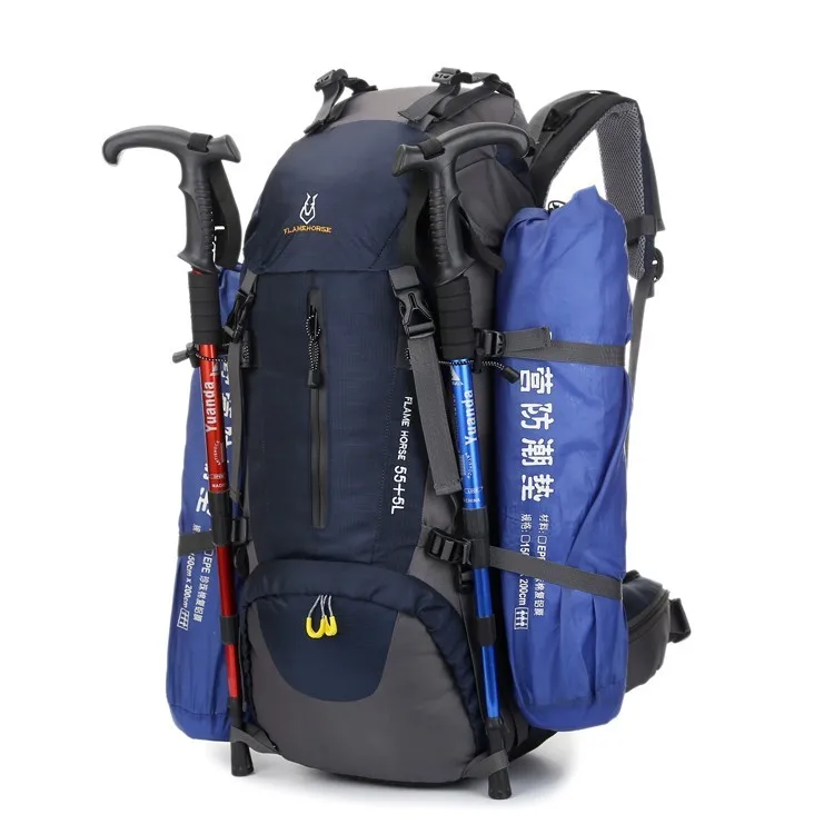 Sac à dos de randonnée Camping grande capacité 60L sac de Sport léger en plein air sac à dos étanche homme sac à dos de voyage Support en alliage - 4