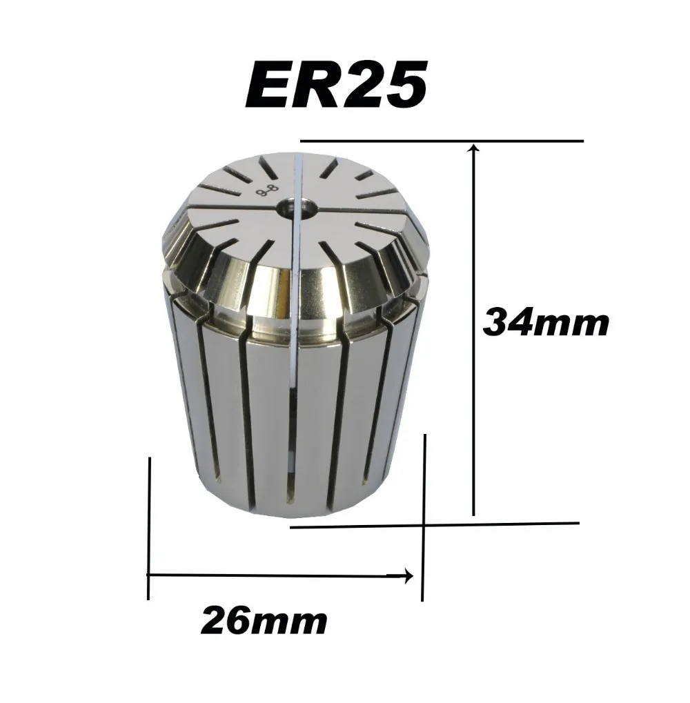 Super Precision ER25 Spring Collet for Router Cutter Set of 12
