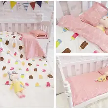 С наполнением розовое мороженое детское постельное белье кроватки хлопок детские постельные принадлежности комплекты детское постельное белье одеяло, одеяло/простыня/Подушка