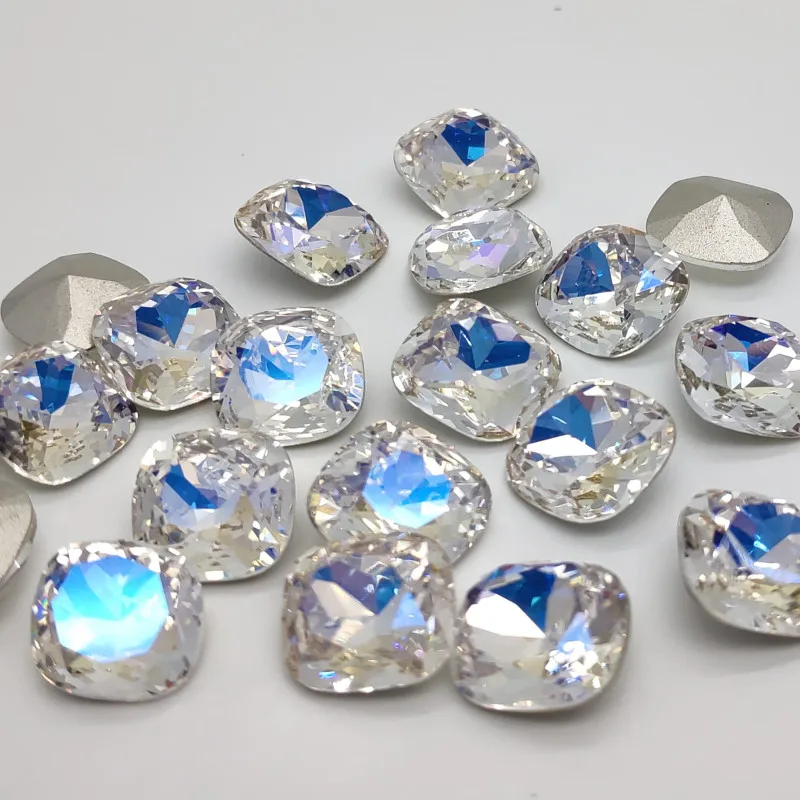 

K9 Glass Crystal 8 mm 10 mm 12 mm Classicial Fat Square Pointed Back Rhinestone High Quality