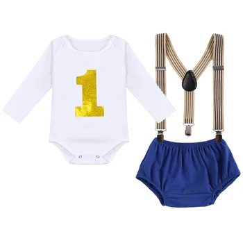 

Birthday Clothes Girl Baby My First Birthday Boy Set for Smash the Cake Boy Suspenders Outfit Cute Baby Clothes for Photo Shoot