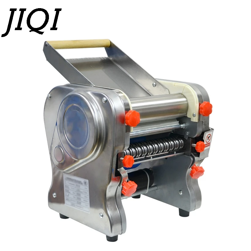 JIQI Электрический спагетти приготовления пасты Лапша прессовочная машина Нержавеющая сталь коммерческих миксер для теста роликовые вешалка для резки 2/4 мм 110V свяжитесь с нами