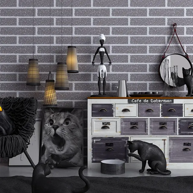 Modern Brick Pattern Vinyl Wallpaper