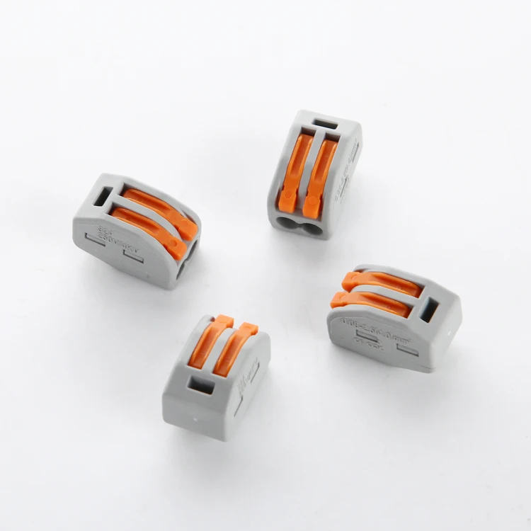 

10pcs Wire Spring Quick Connect 2 Pin Push Clamp Connector 32A Cable Terminal Block XWJ
