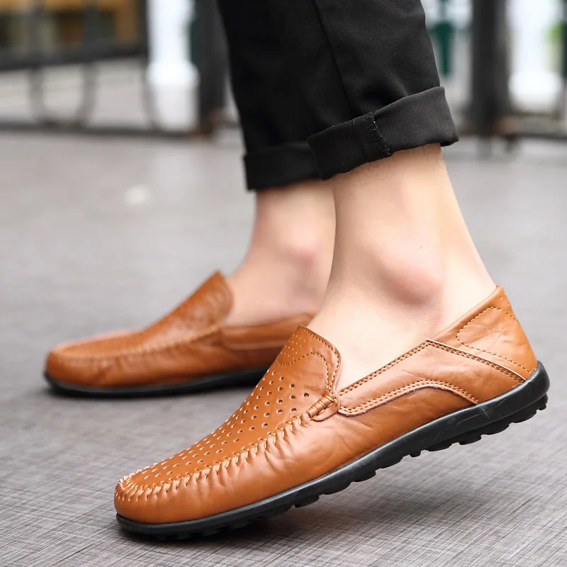 

2017 new Leather Casual Shoes bean shoes fashion popular driving youth Spring summer autumn big size