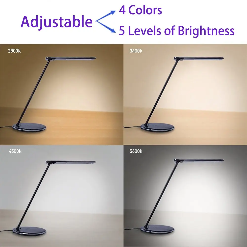 2 In 1 LED Desk Lamp Qi Wireless Charger 10W for iPhone 11 X XS XR 8 Night Light Desktop Fast Charg