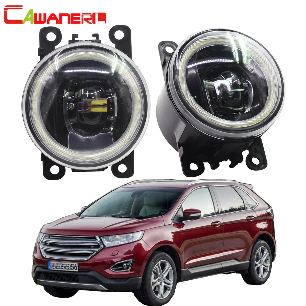 

Cawanerl For Ford Edge 2015-2017 Car 4000LM LED Lamp Front Fog Light Kit Angel Eye Daytime Running Light DRL H11 12V Accessories