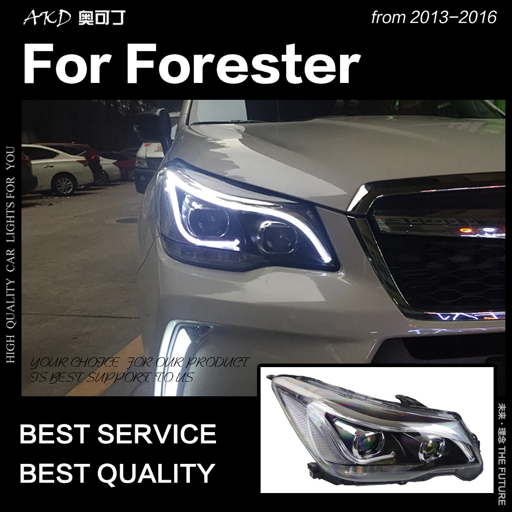 AKD автомобильный Стайлинг Головной фонарь для Forester фары 2013- Forester светодиодный фонарь Angel Eye DRL Hid Bi Xenon автомобильные аксессуары