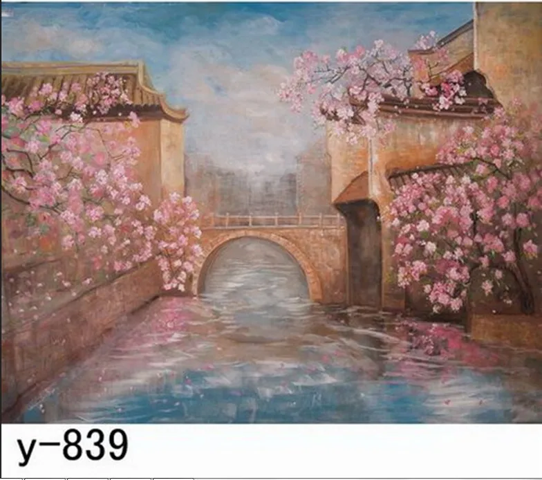 

Hand Painted Muslin Photography Studio Backdrops/ Background, Fantasy Senic Photo Background,Free DHL/FedEx/UPS/EMS