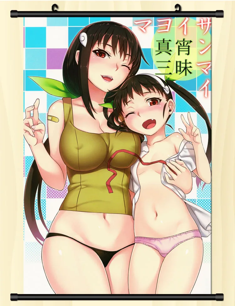 Японское аниме моногатари бакемоногатари Hanamonogatari сексуальная девушка Hachikuji Mayoi