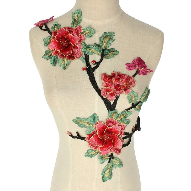 

Mayitr Red Rose Flowers Embroidery Patches DIY Patches Clothes Applique Children Women DIY Clothes Sewing Sticker Wedding Decor