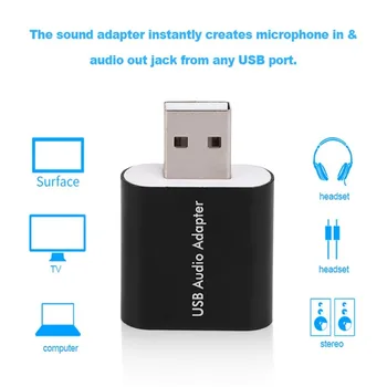 

Newest Aluminium alloy External USB 2.0 7.1 CH to Jack 3.5mm headphone Audio Sound Card Adapter Converter Notebook Promotion