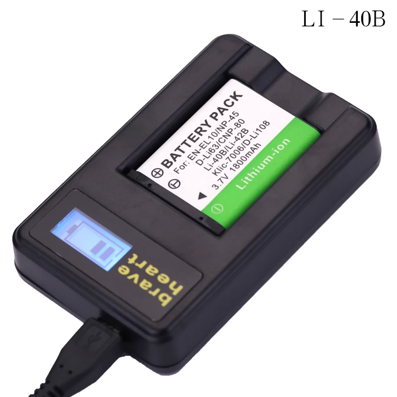 Аккумуляторы LI40B LI42B 2x зарядное устройство с жк дисплеем и USB для Olympus Nikon EL10 ENEL10 Pentax