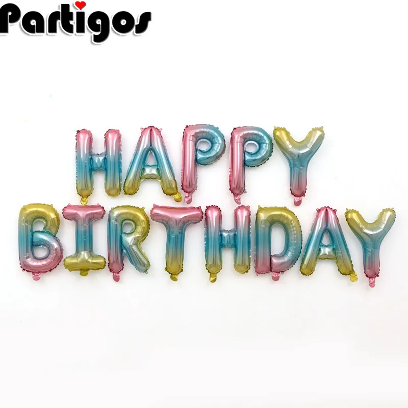 

13pcs/lot Happy Birthday balloon air Letters Alphabe ramadan foil balloons kids toy wedding party birthday helium globos party