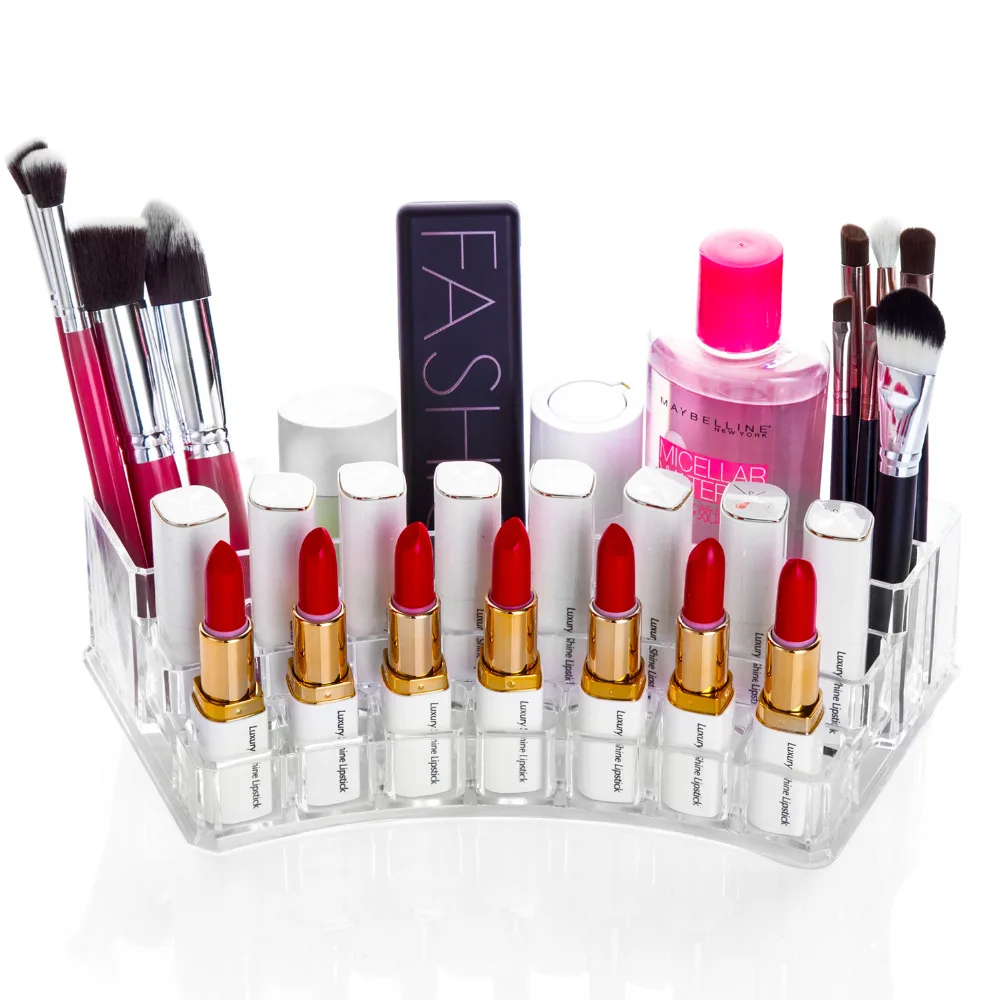 Buy Lipstick Cosmetic Make Up Clear Acrylic Curved
