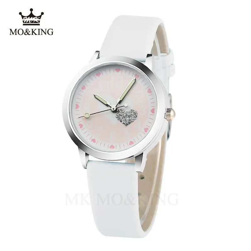 

Brand Lovely Children Watches Girls' Waterproof Leather Cartoon Watch Quartz Wristwatches For Girls Creative fashion heart A1