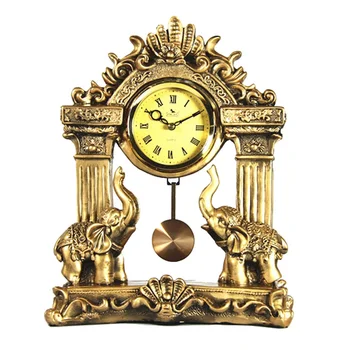

Jishi clock European style double crystal quartz clock living room wine cabinet TV cabinet study auspicious decoration
